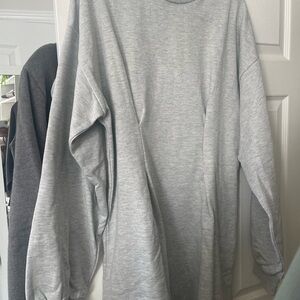 NWT ASOS Gray Long Sleeve Corset Sweatshirt Dress